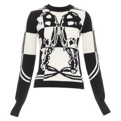HERMES Brides de Gala 100% schottisches Kaschmir Intarsienmotiv Pullover FR36 S