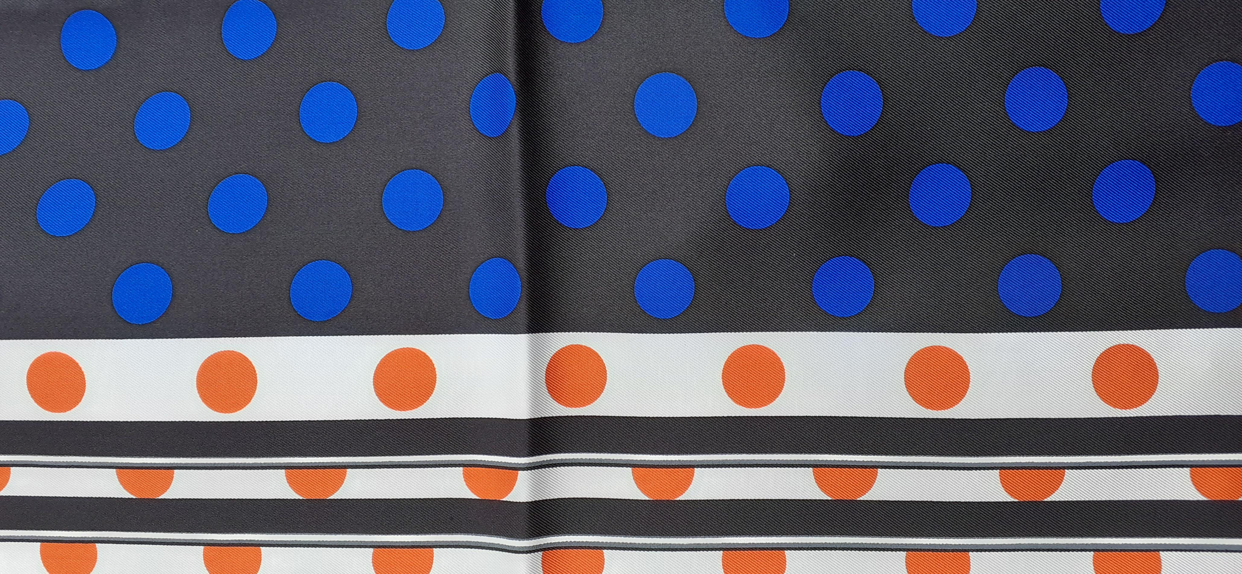 Black Hermès Brides de Gala A Pois Pour Colette Special Edition RARE 90 cm