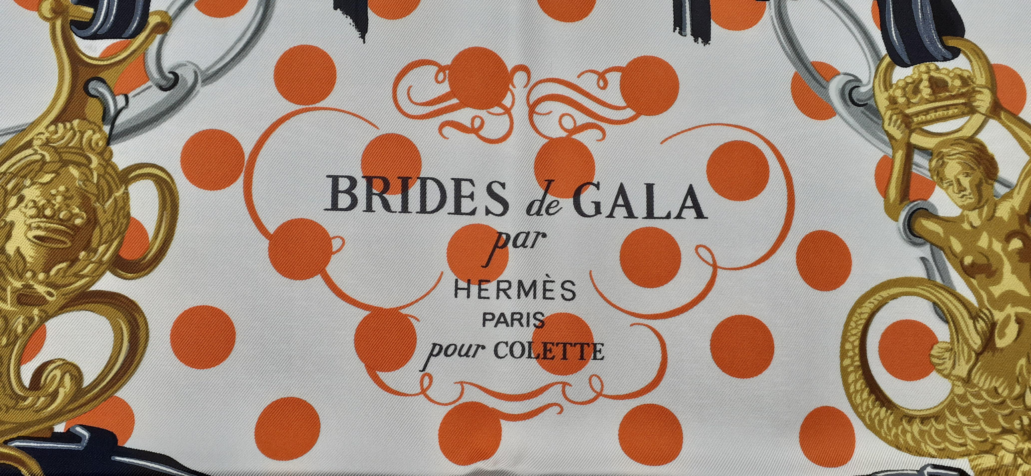 Hermès Brides de Gala A Pois Pour Colette Special Edition RARE 90 cm 1