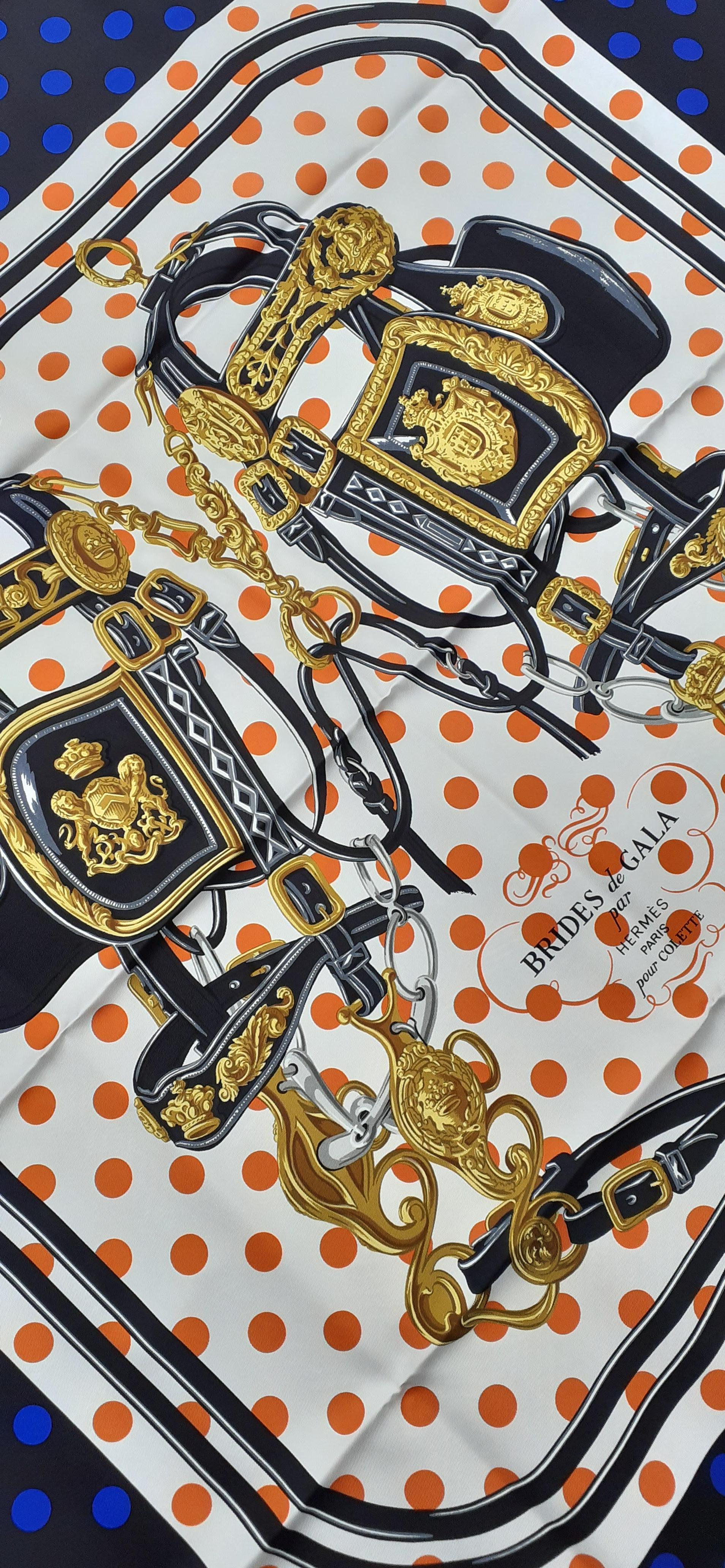 Hermès Brides de Gala A Pois Pour Colette Special Edition RARE 90 cm 2