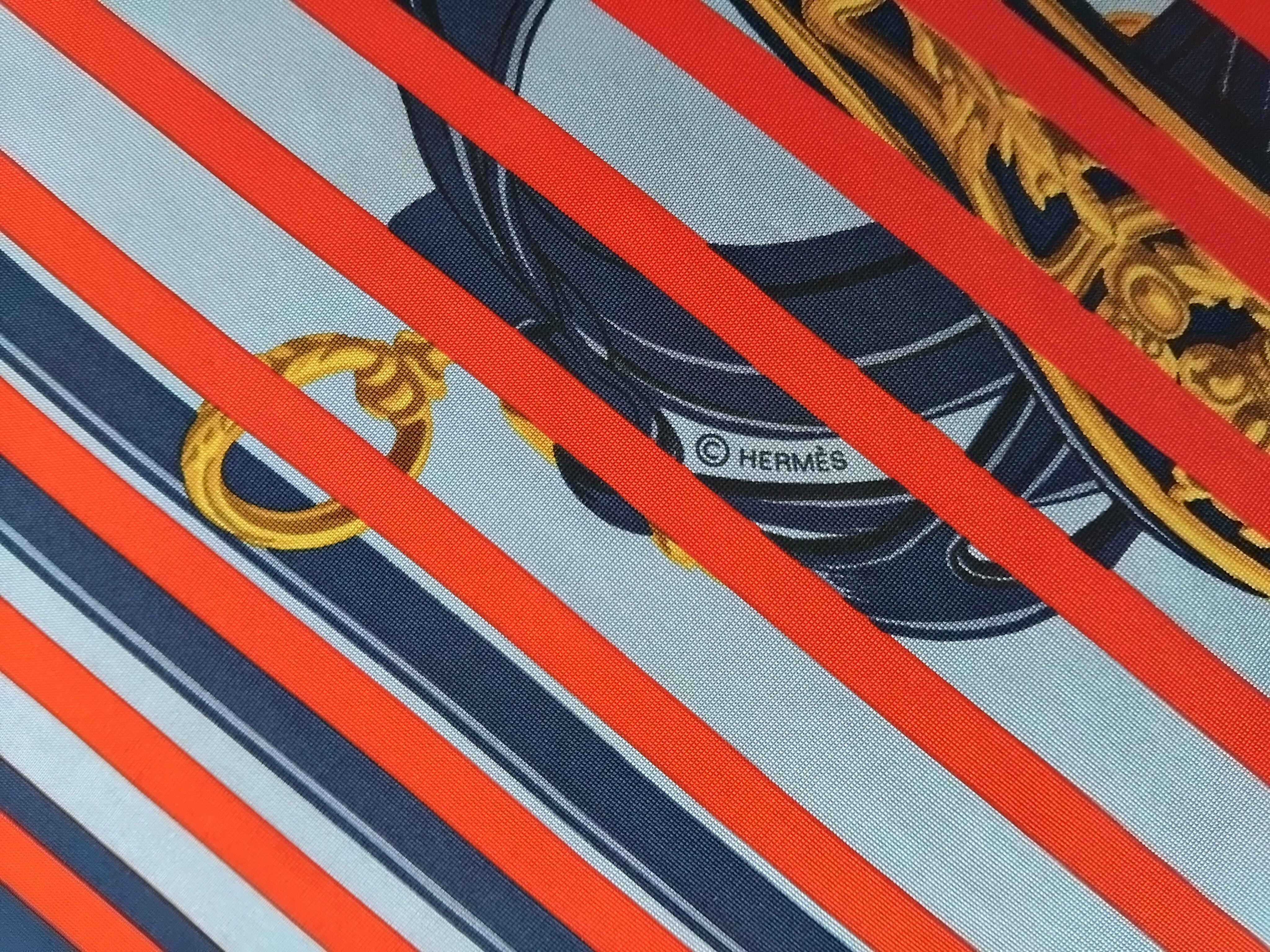 Women's Hermès Brides de Gala Bayadere Stripes Jersey Silk Scarf 90 cm For Sale