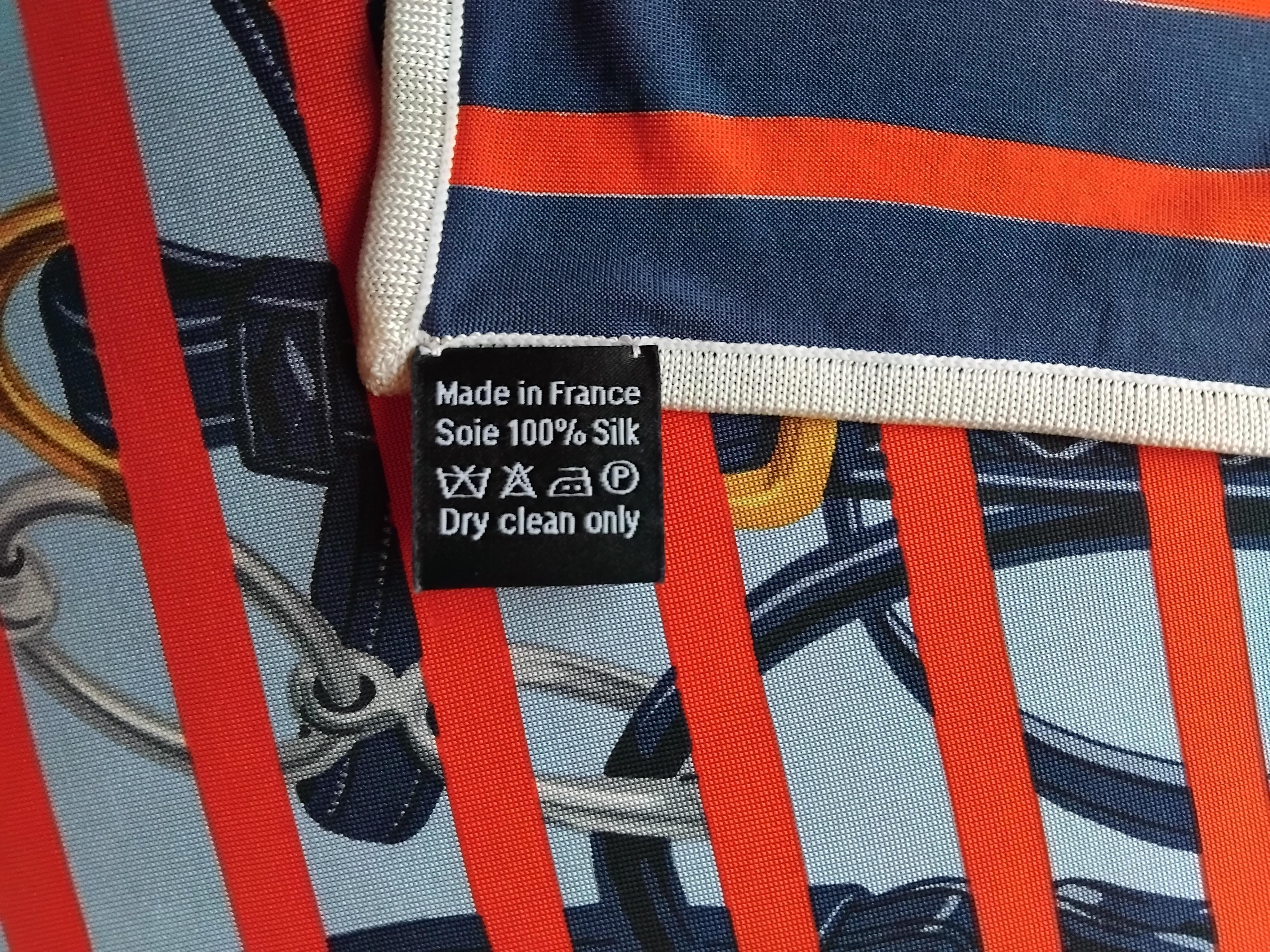 Hermès Brides de Gala Bayadere Stripes Jersey Silk Scarf 90 cm For Sale 2