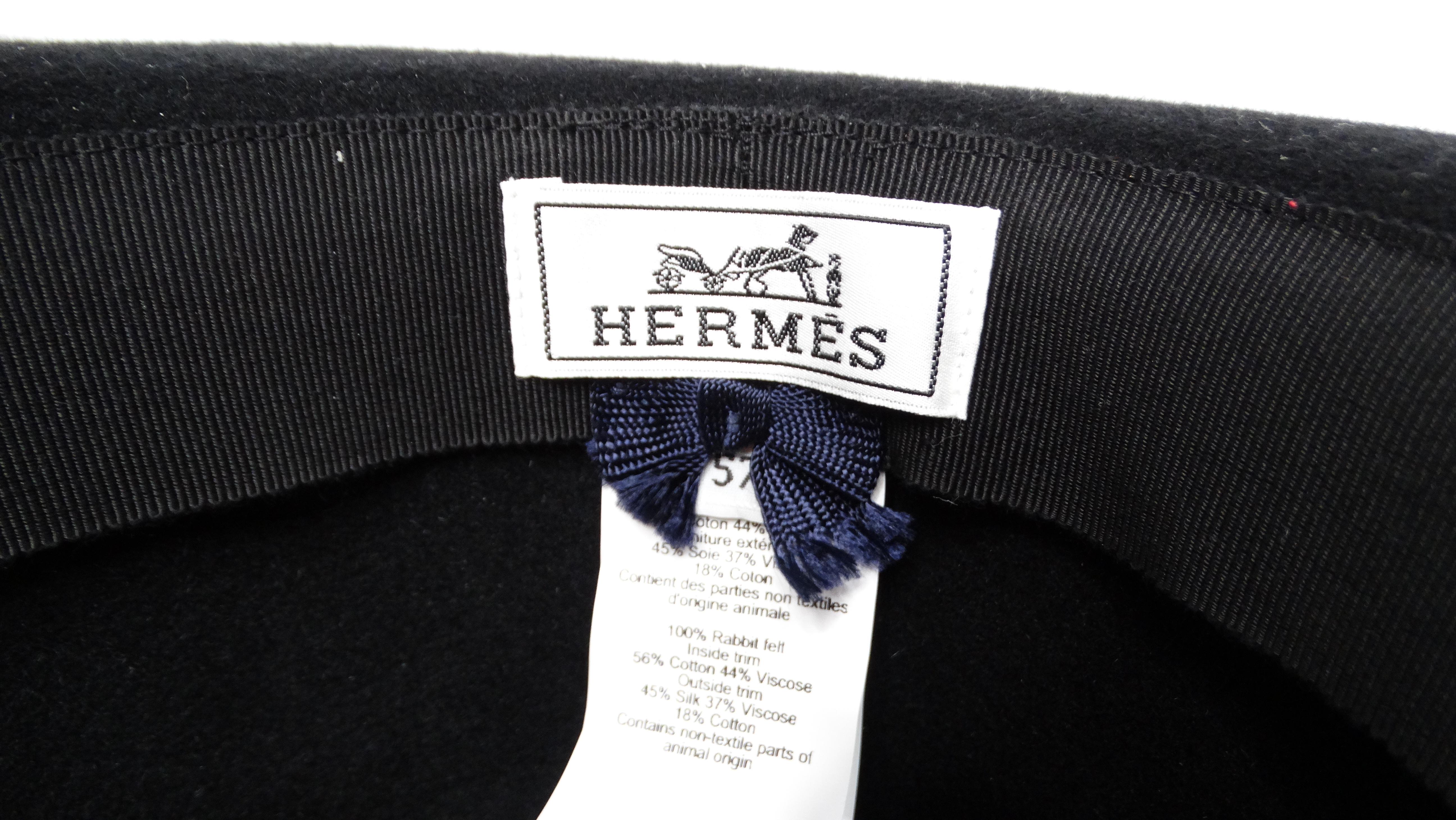 Hermes Brides de Gala Schwarz Dakota Liebe Rabit Filzhut im Angebot 2