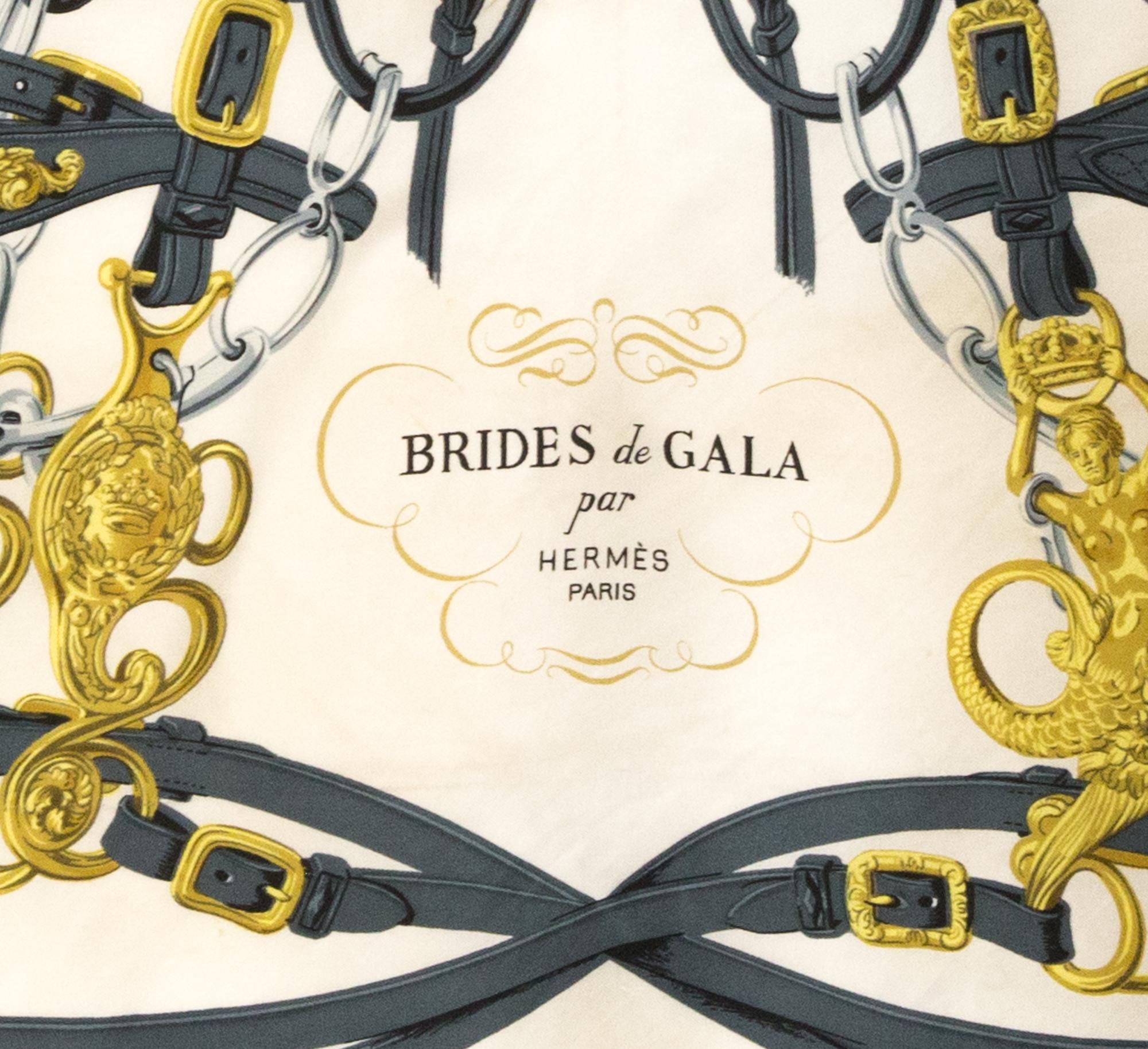 Hermès  Brides De Gala by Hugo Grygkar Écharpe en soie en vente 2