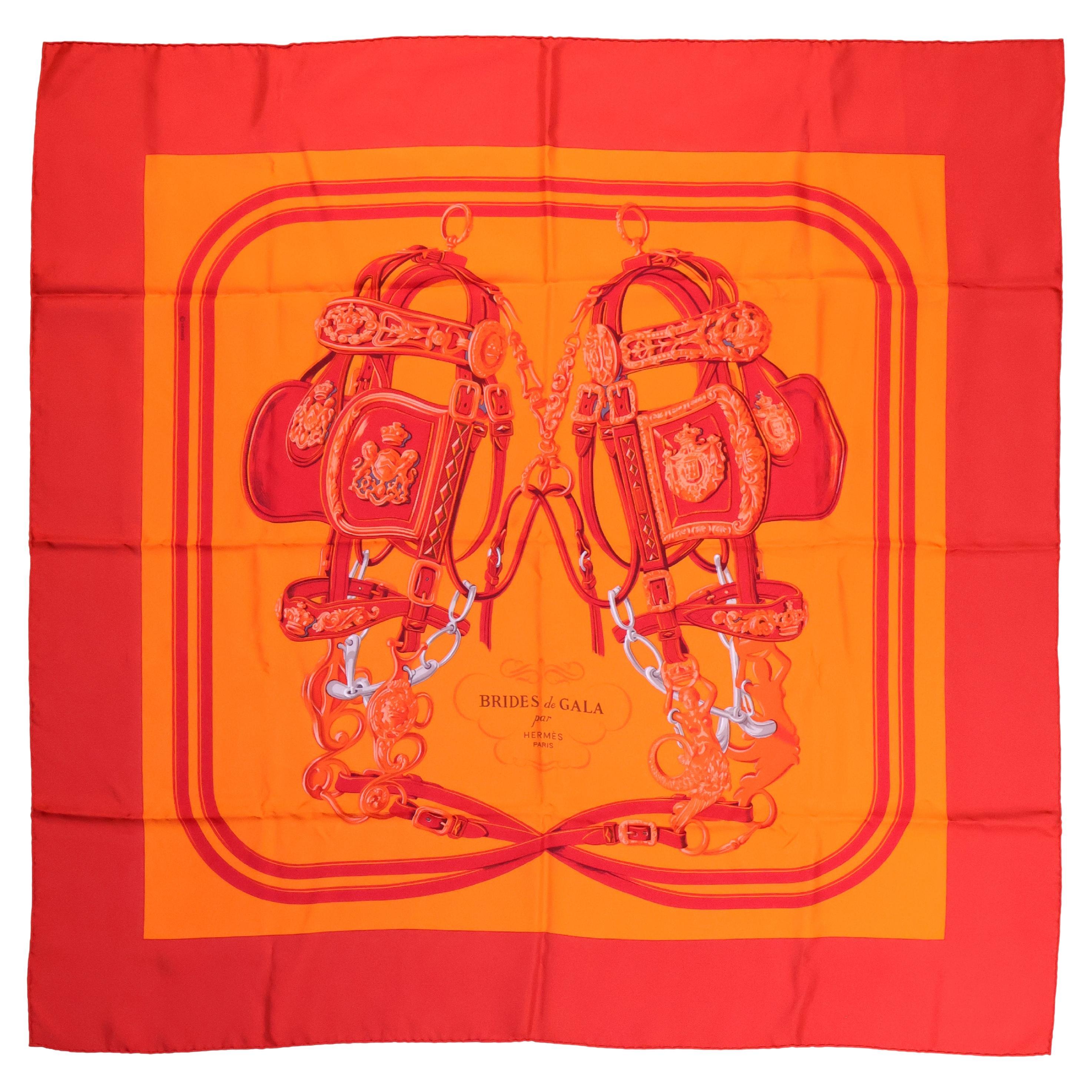 Pañuelo Hermès "Novias de Gala" de 90 cm de sarga de seda teñida por inmersión by Hugo Grygkar, 2010.