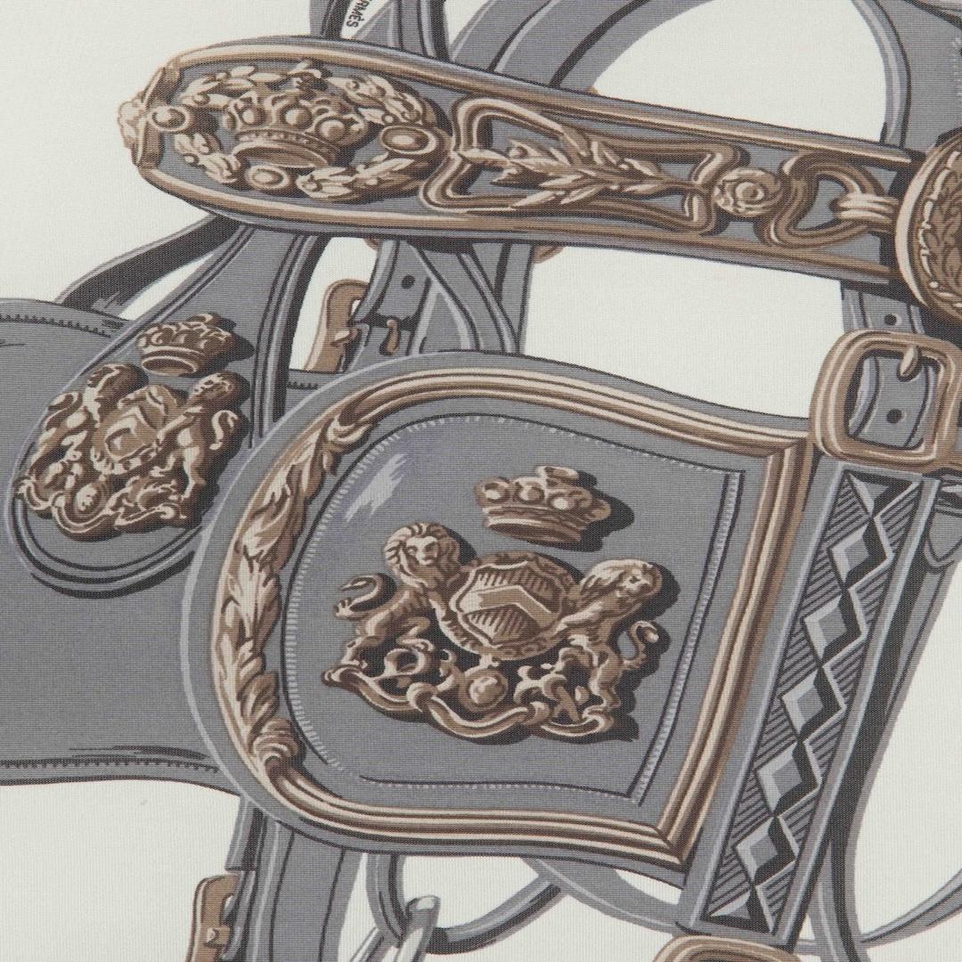 Beige Hermès Brides De Gala Forever 90 Silk Scarf