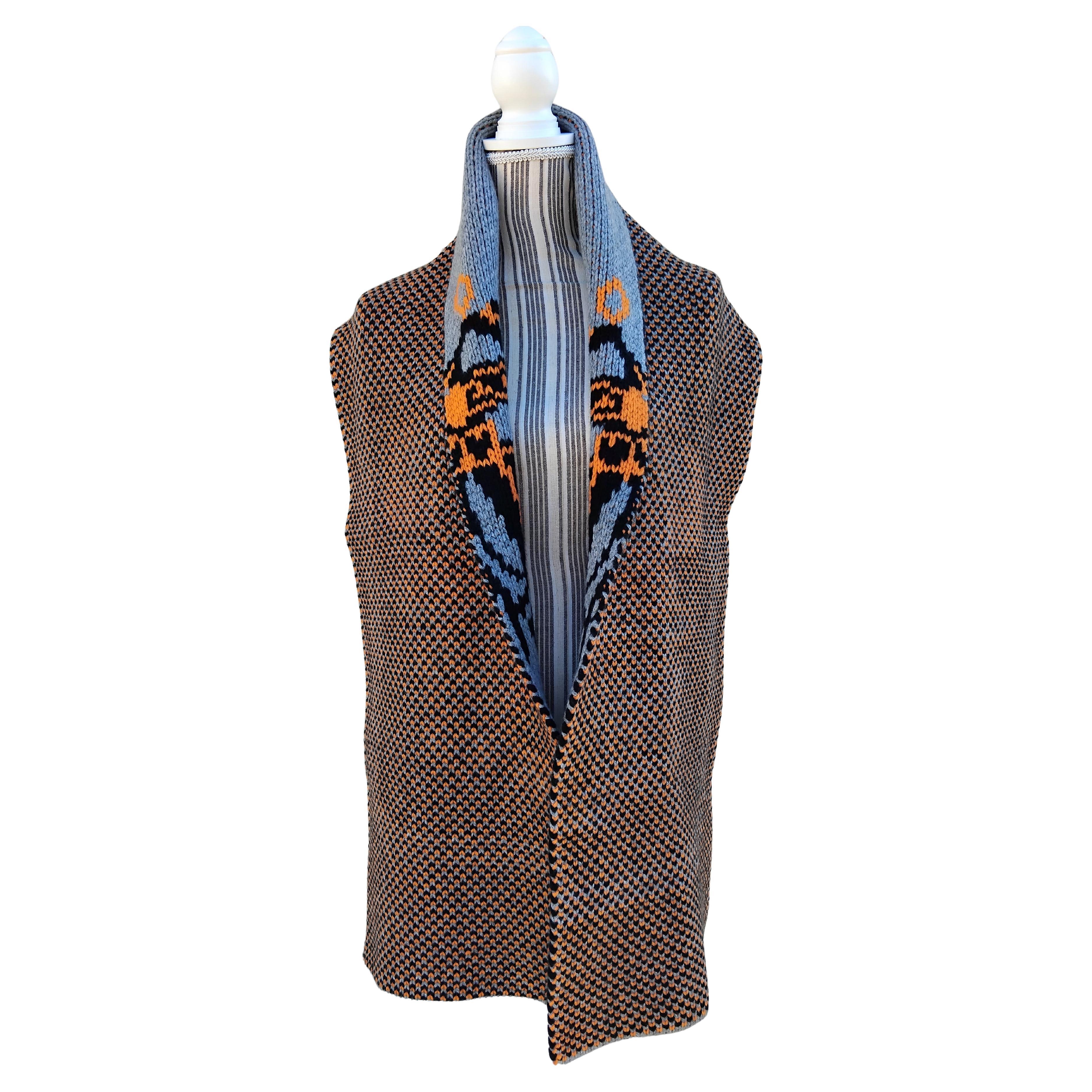 Gray Hermès Brides de Gala Knit Muffler Scarf Cashmere For Sale