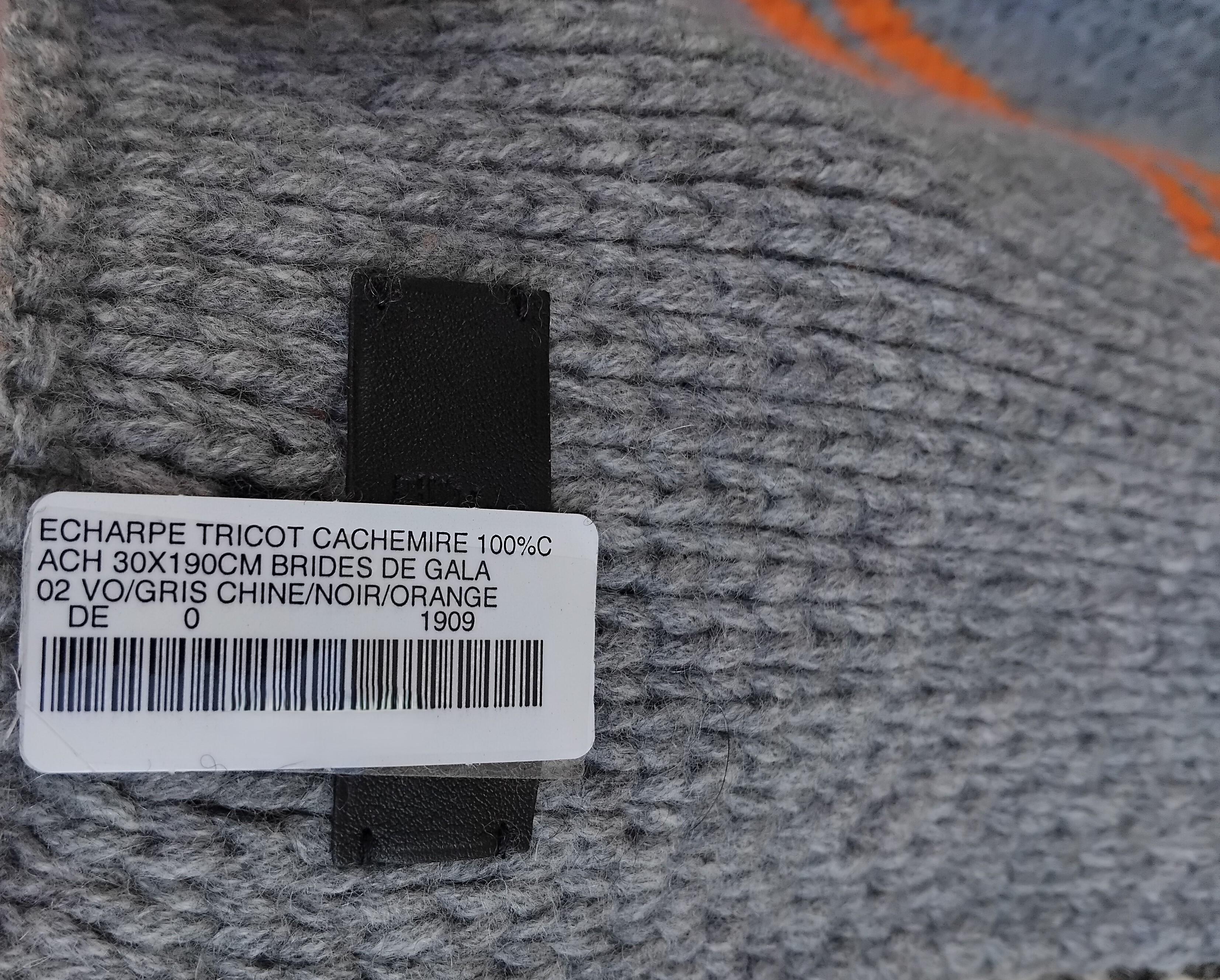 Hermès Brides de Gala Knit Muffler Scarf Cashmere For Sale 4