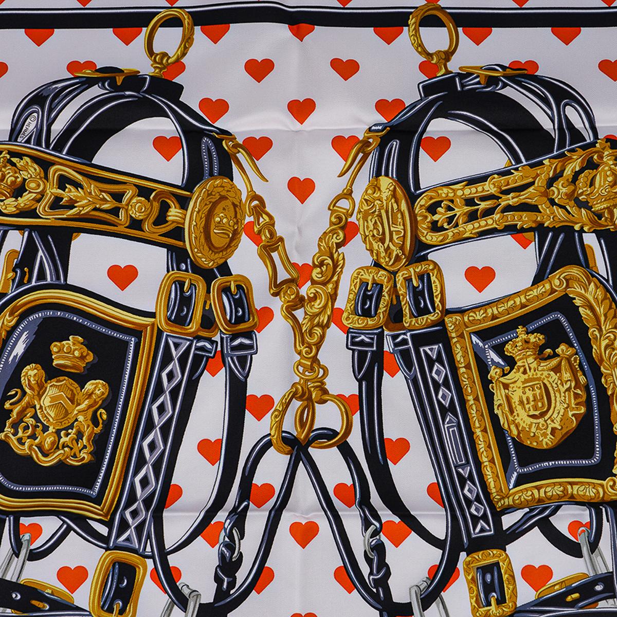 Hermes Brides de Gala Love Scarf 90 cm Silk Limited Edition Carre For Sale 2