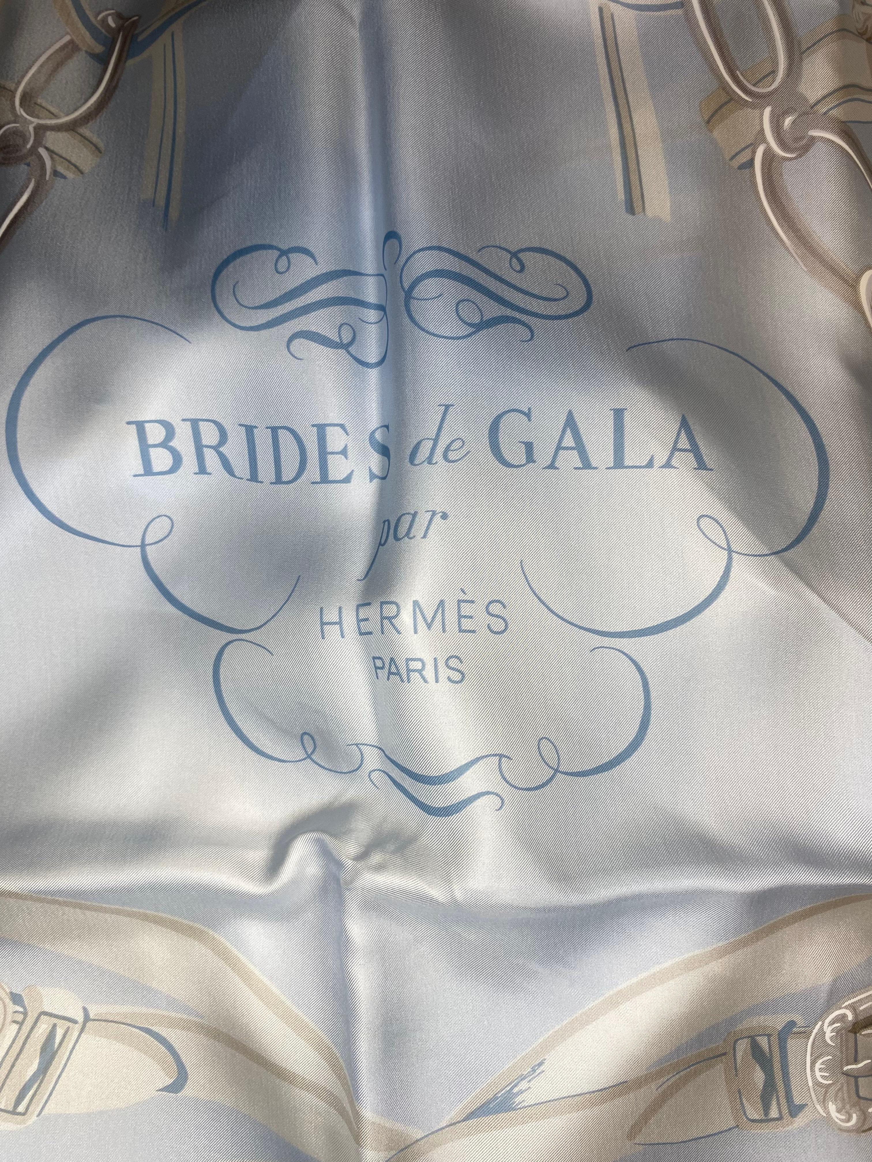 da uomo o donna Scialle di seta Hermes Brides of Gala 135 cm x 130 cm in vendita
