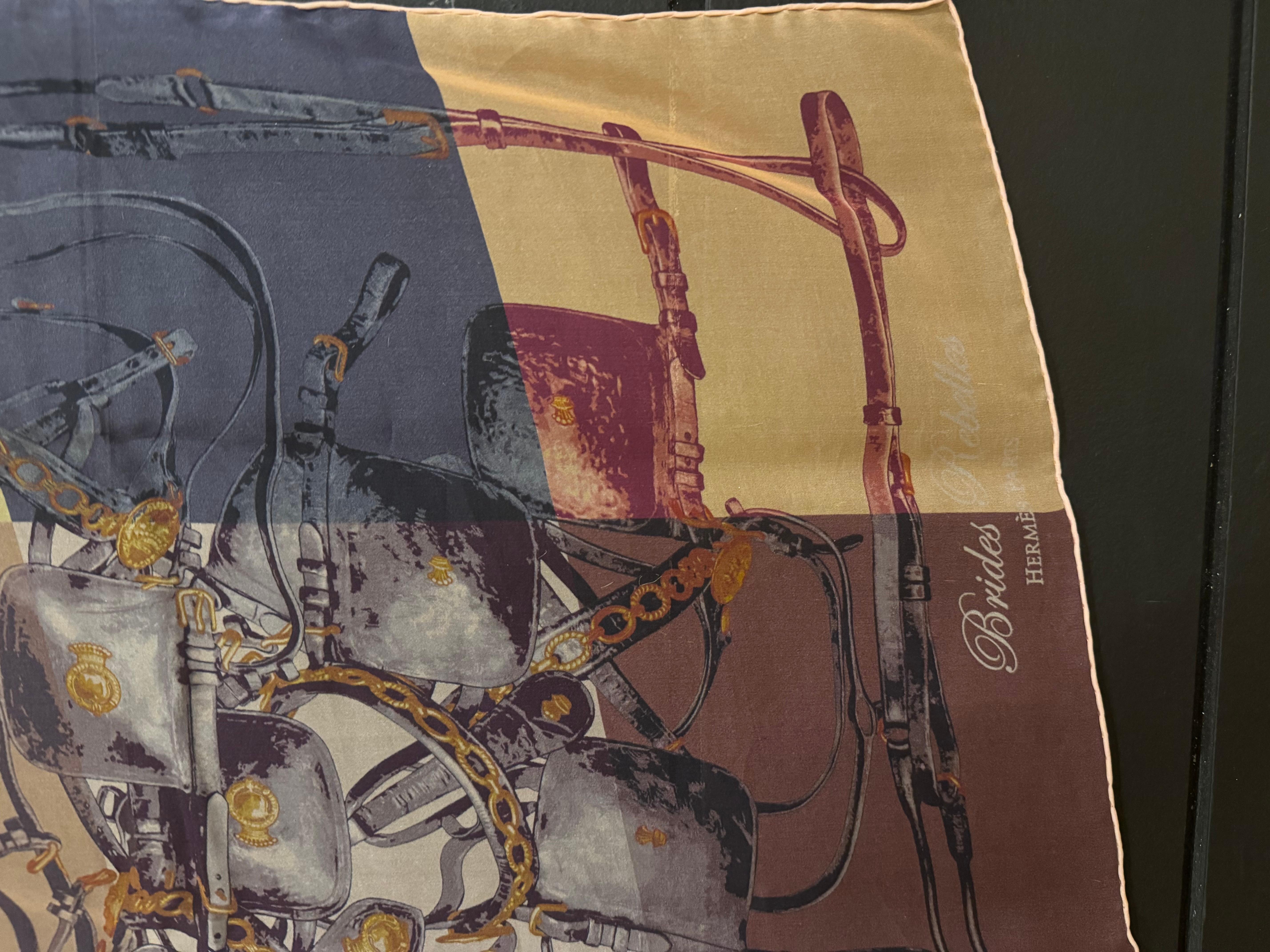 Hermès ‘Brides Rebelles’ XL Silk Scarf 140cm Shawl by Benoît-Pierre Emery For Sale 5