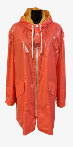 Hermès Bright Orange and Yellow Hooded Windbreaker Jacket