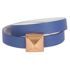 HERMES Brighton blue / white Swift MEDOR INFINI Double Tour Bracelet T1