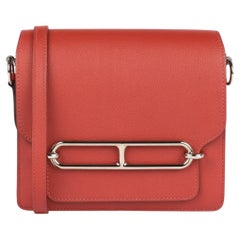 Hermès Brique & Caramel Evercolor Leder Verso Mini Roulis 18