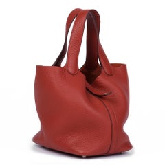 Hermès Brique Clemence Leather Picotin Lock 18