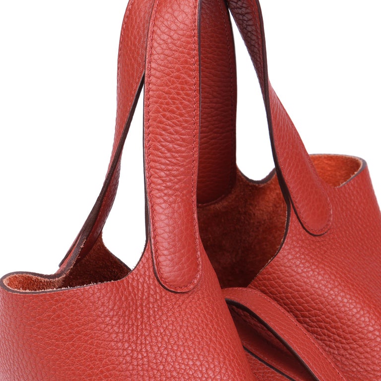 Hermès Brique Clemence Leather Picotin Lock 18