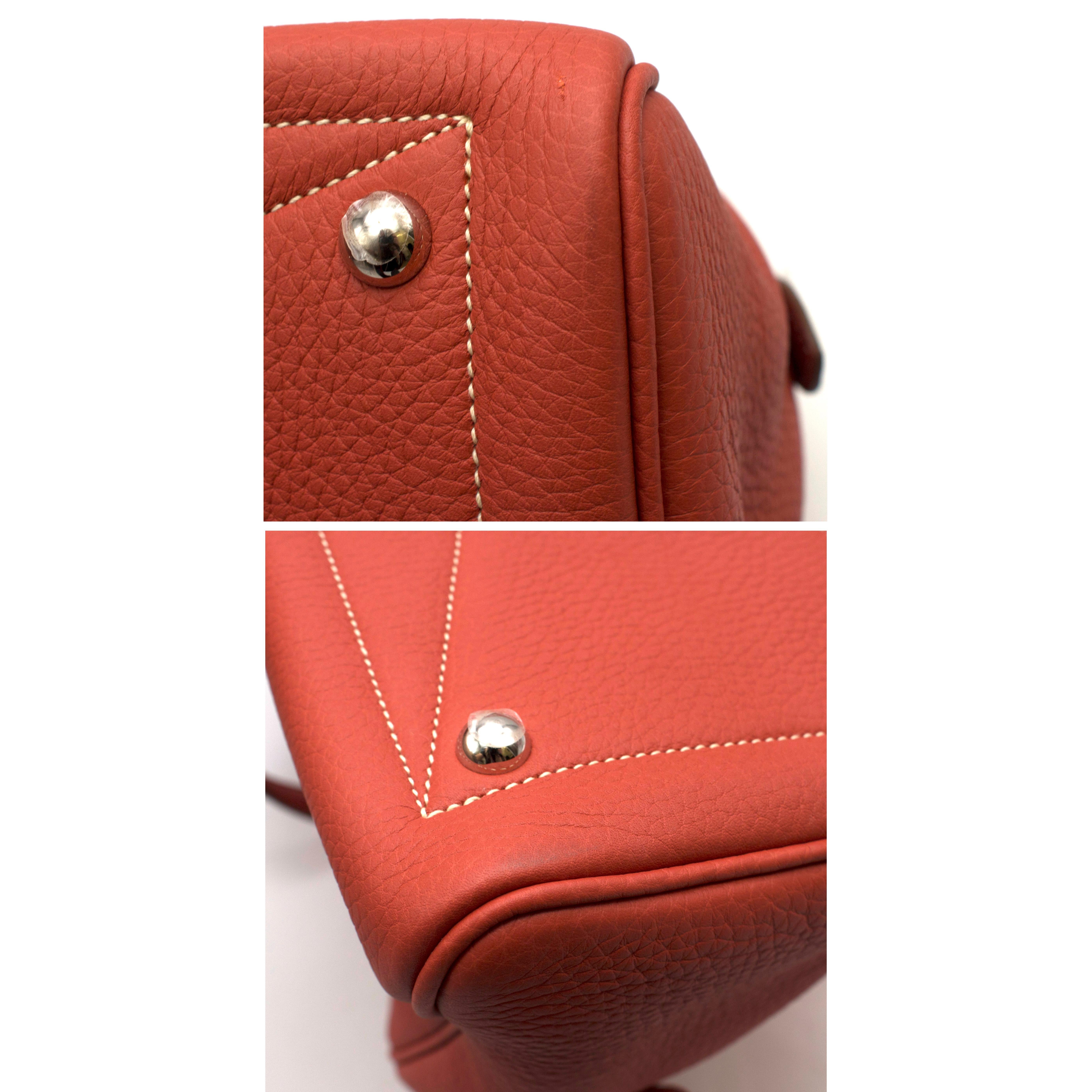 Hermes Brique Clemence Leather Victoria II Fourre-Tout 35 Bag  3