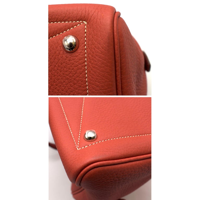 Hermes Brique Clemence Leather Victoria II Fourre-Tout 35 Bag at ...