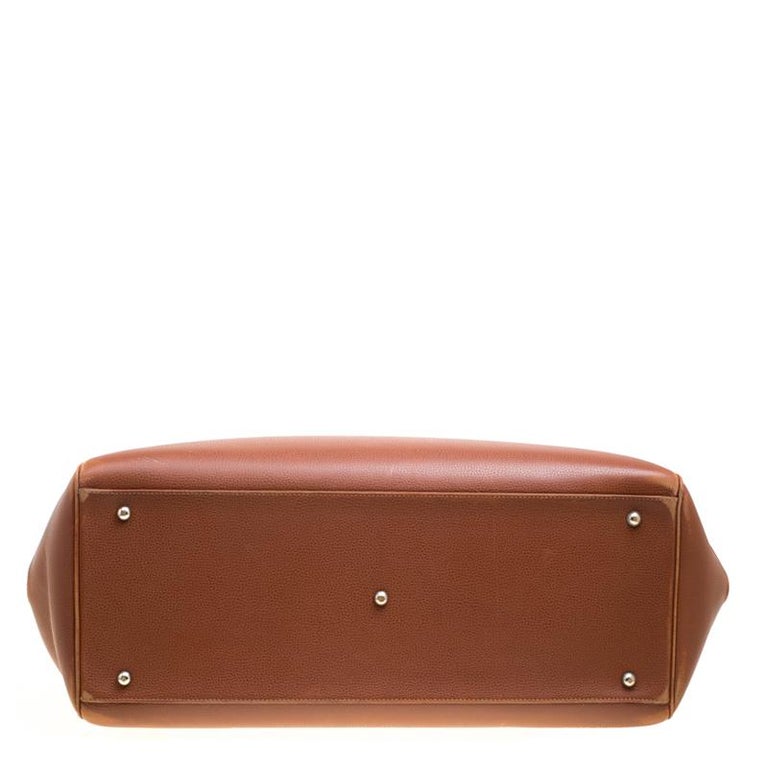 Hermes Brique Evergrain Leather Paris Bombay 50 Duffle Bag For Sale at ...