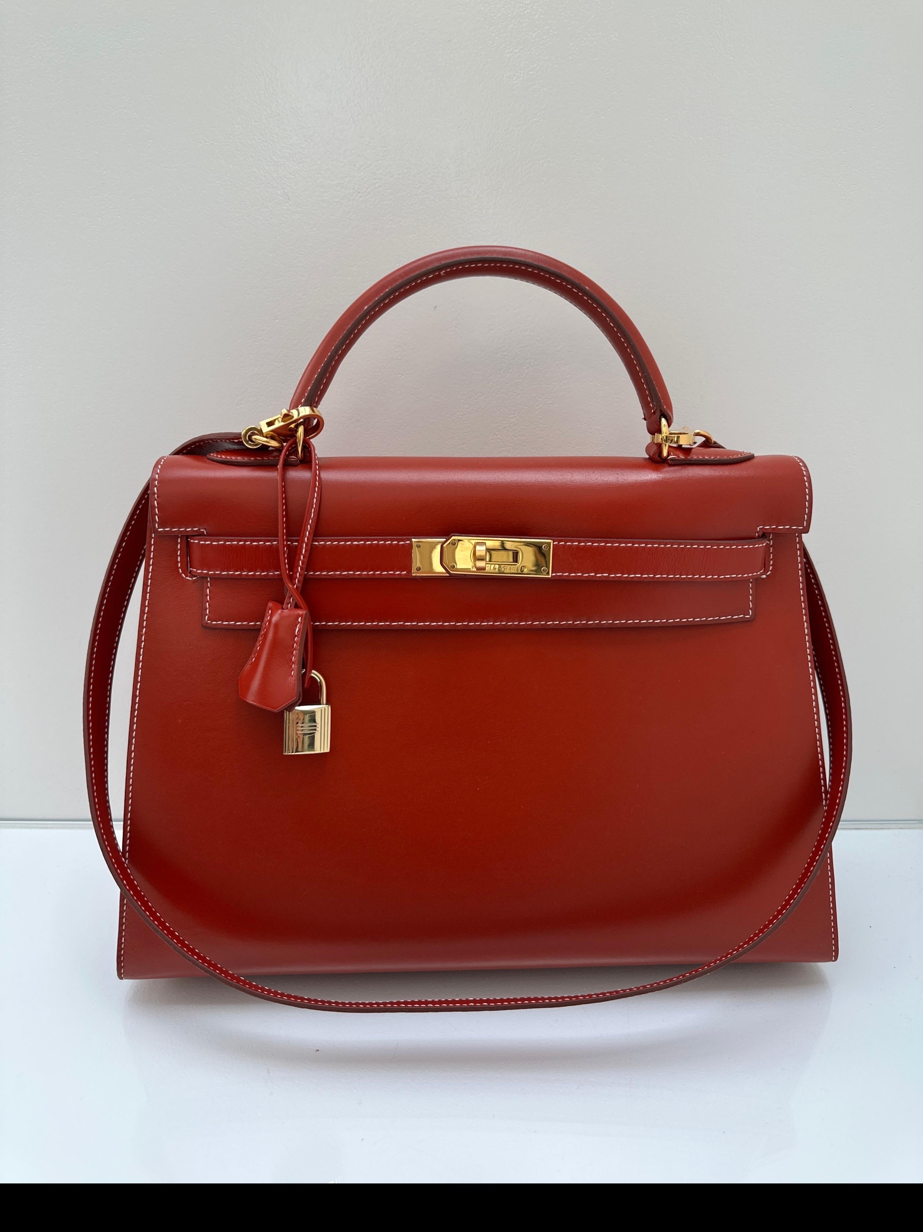 Hermes Brique Kelly 32 Bag For Sale 13