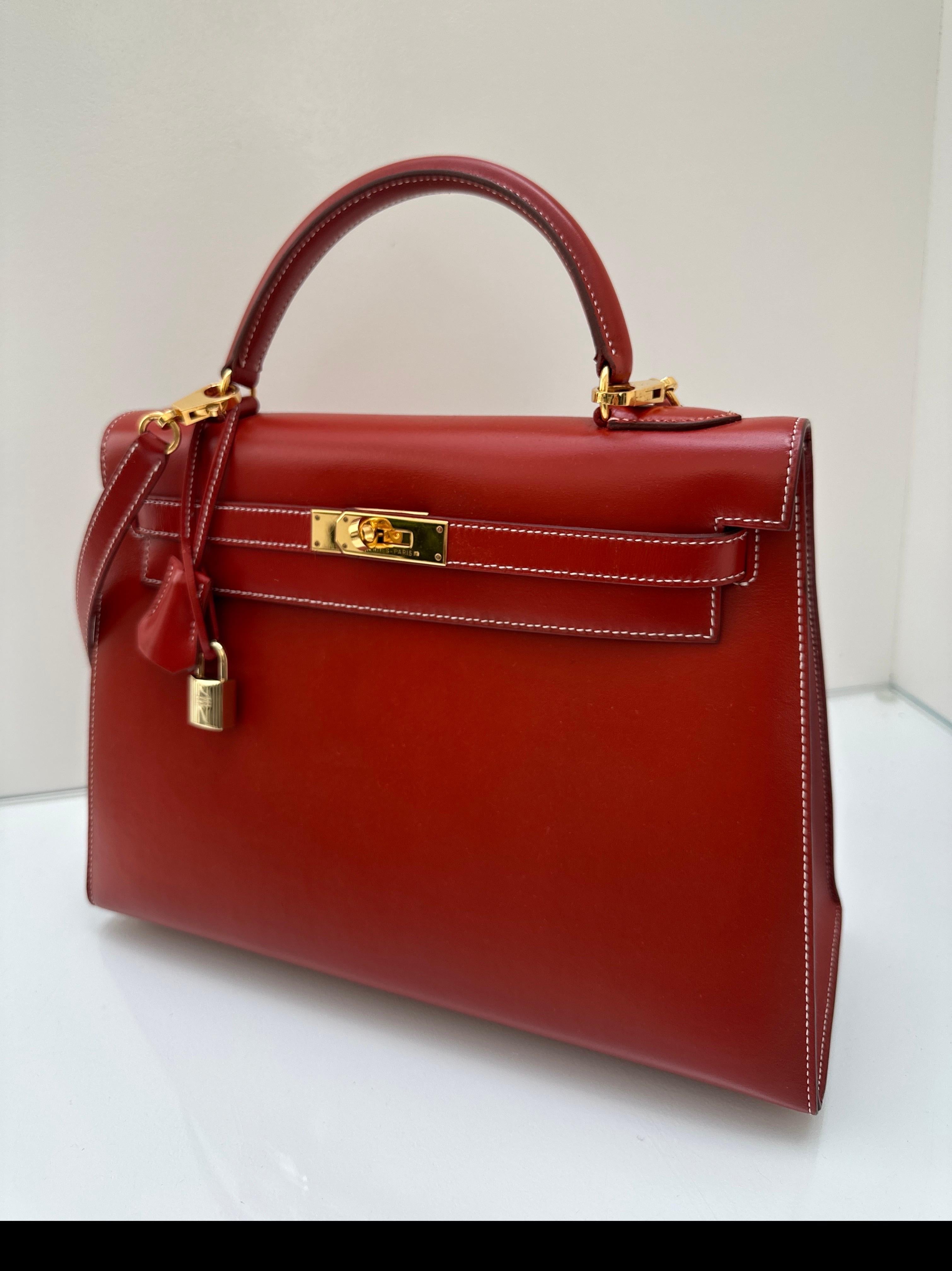 Hermes Brique Kelly 32 Bag For Sale 2