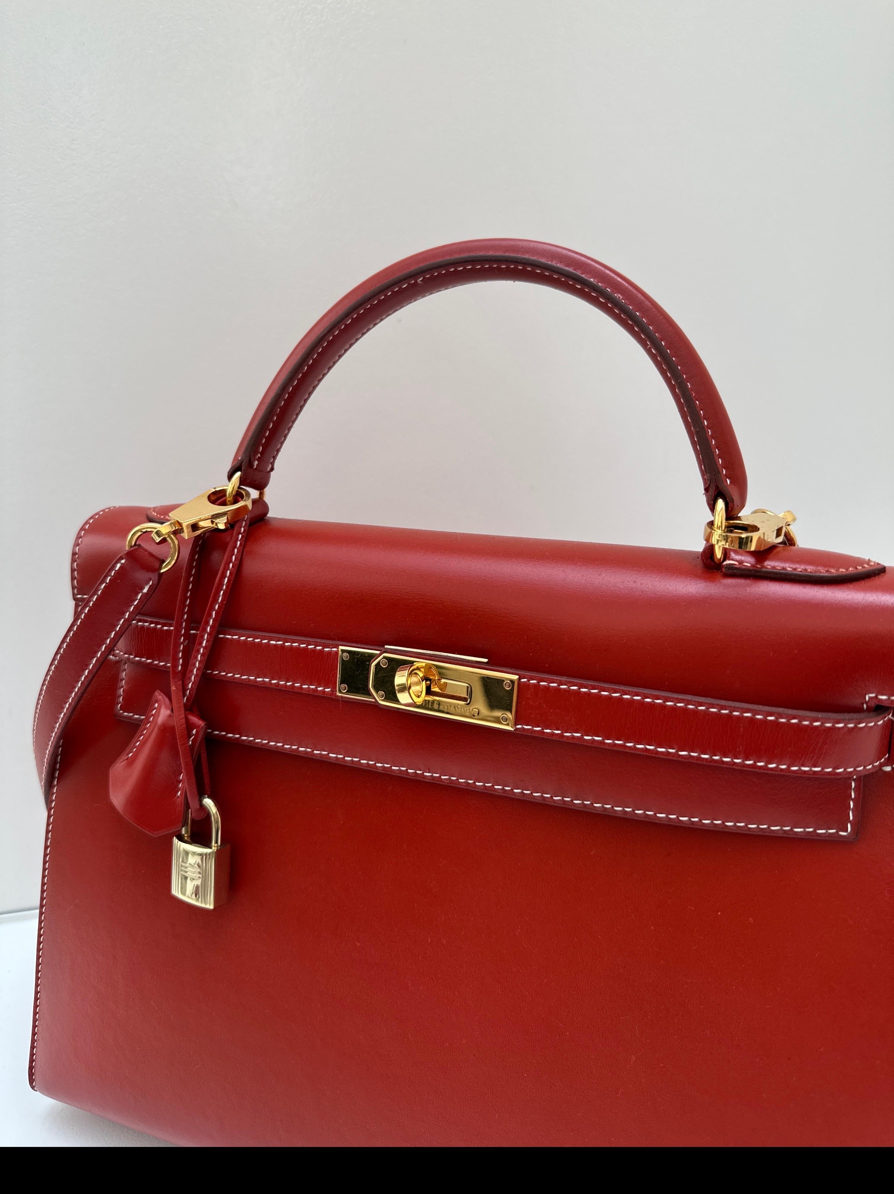 Hermes Brique Kelly 32 Bag For Sale 3