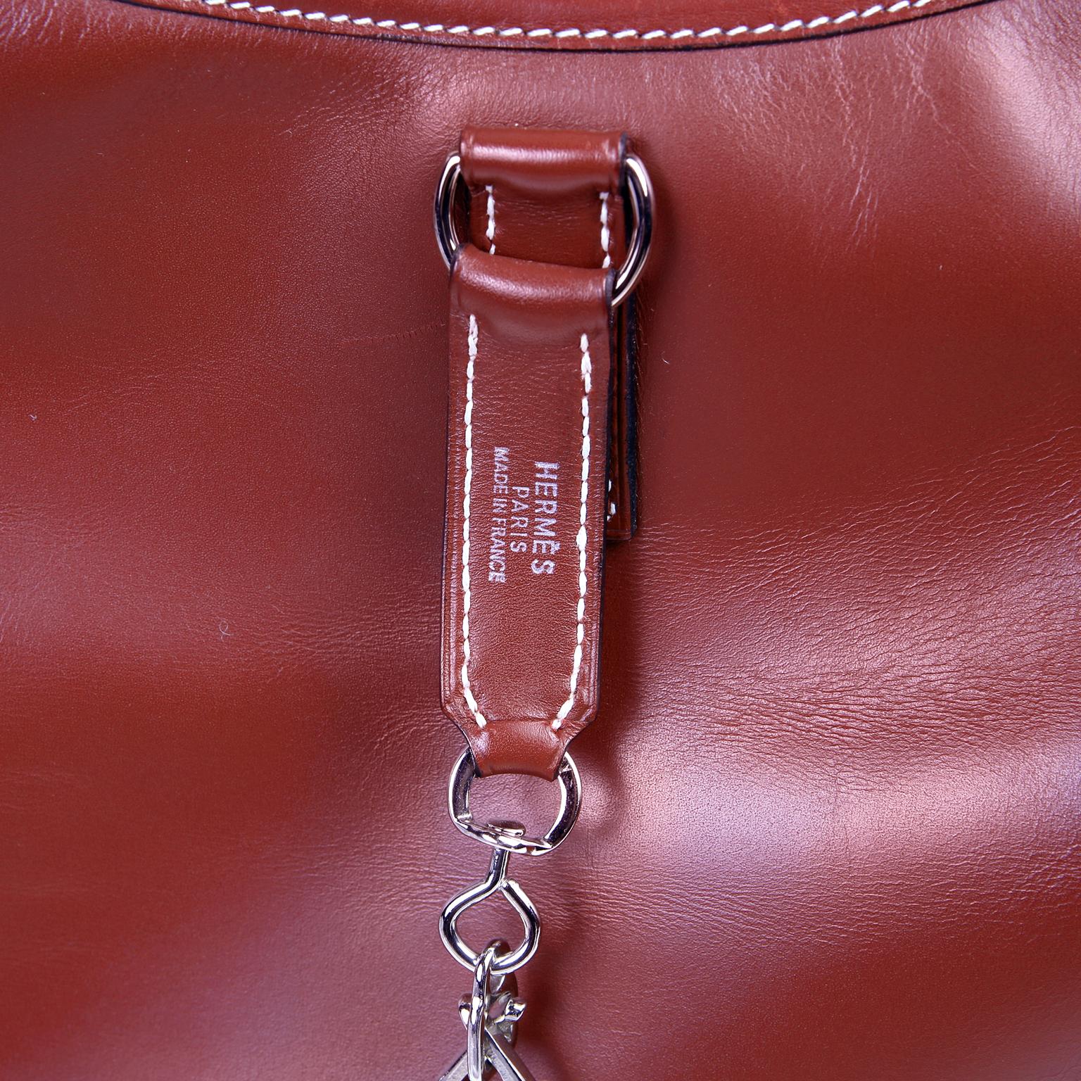 Hermès Burgundy Leather 31 cm Trim Bag 1