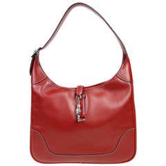 Hermès Burgundy Leder 31 cm Trim Tasche