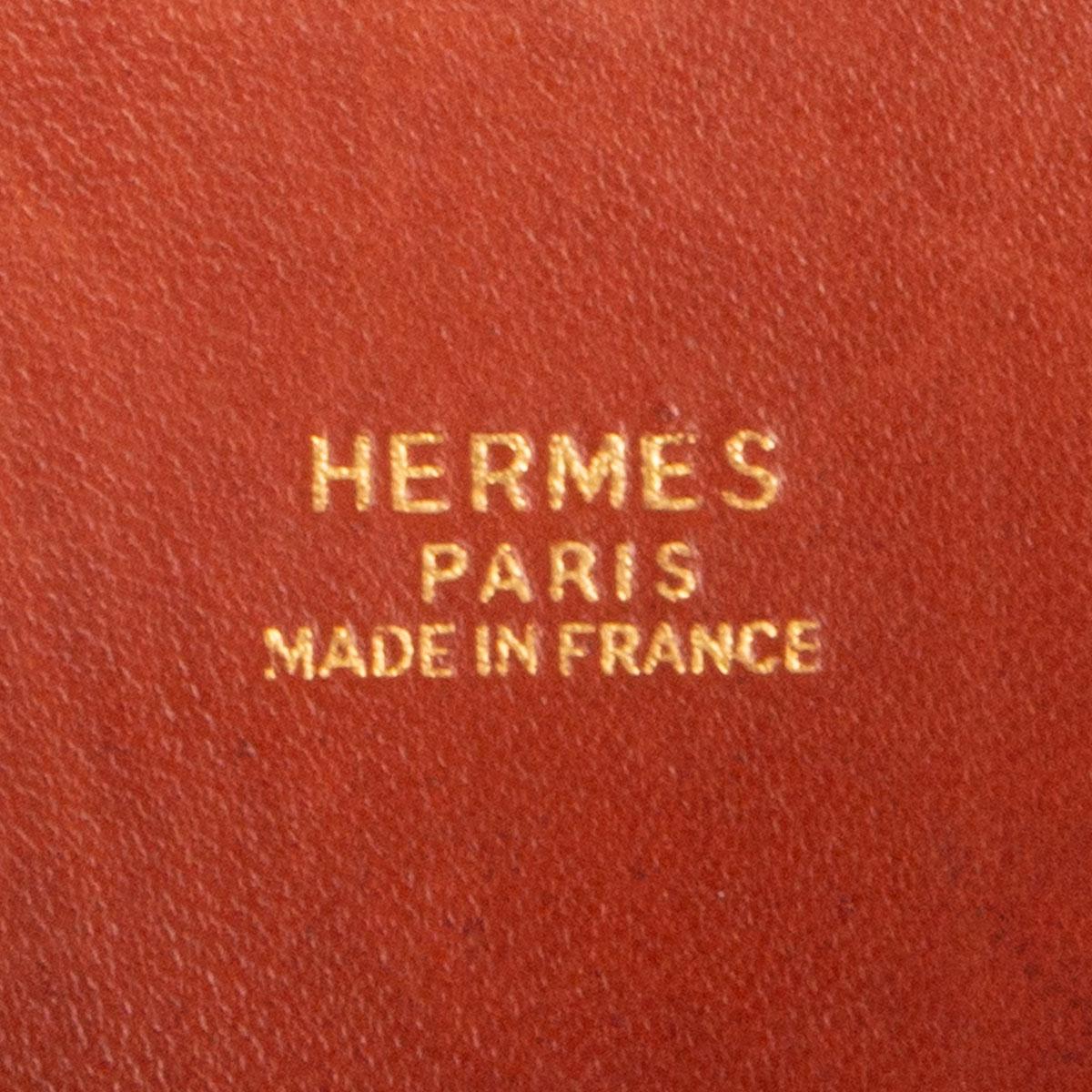 HERMES Brique red orange Box leather BOLIDE 31 Bag 1