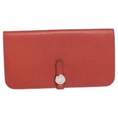 Hermes Brique/Rouge Swift Leather Dogon Recto Verso Wallet