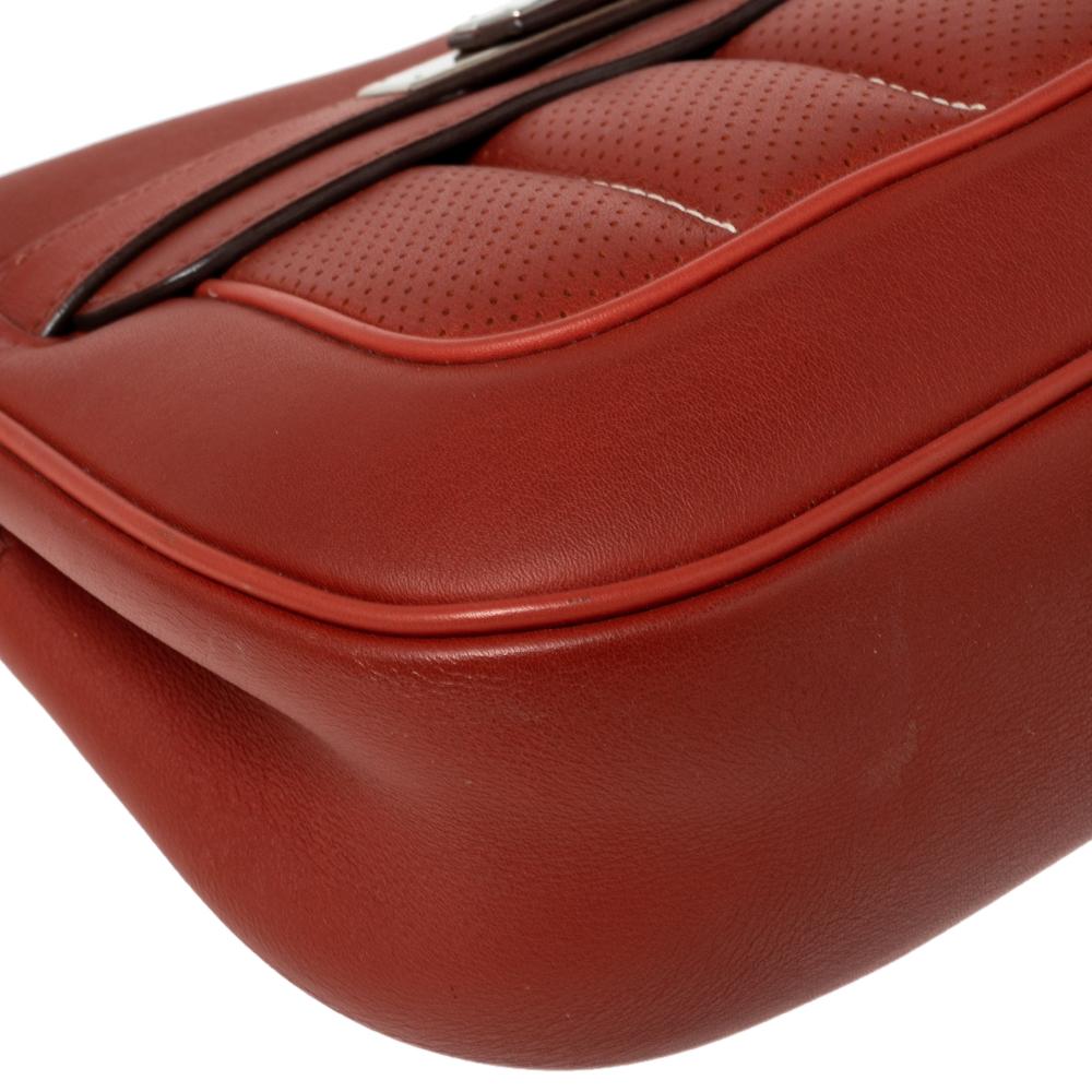 Red Hermes Brique Swift Leather Berline 21 Bag