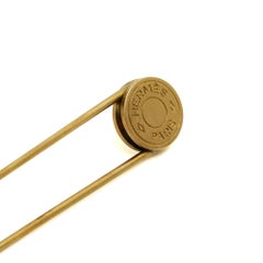Hermès Broche Clou de Selle Circa 1990 Golden Metal Safety Pin Brooch Hermes