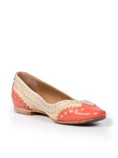 Hermès Brogue Detail Leather Ballet Flats Size IT 35