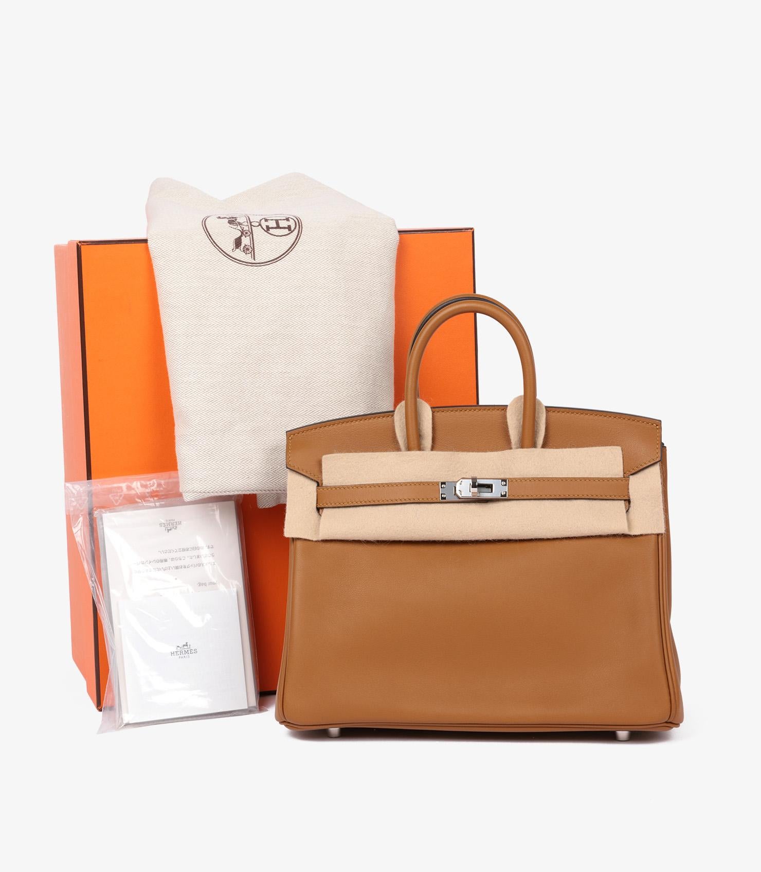 Hermès Bronze Dore Swift Leder Birkin 25cm Retourne 5