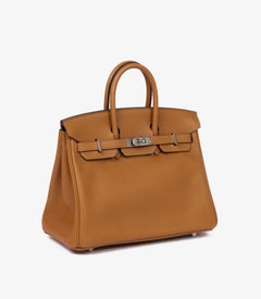 Hermès Bronze Dore Swift Leather Birkin 25cm Retourne