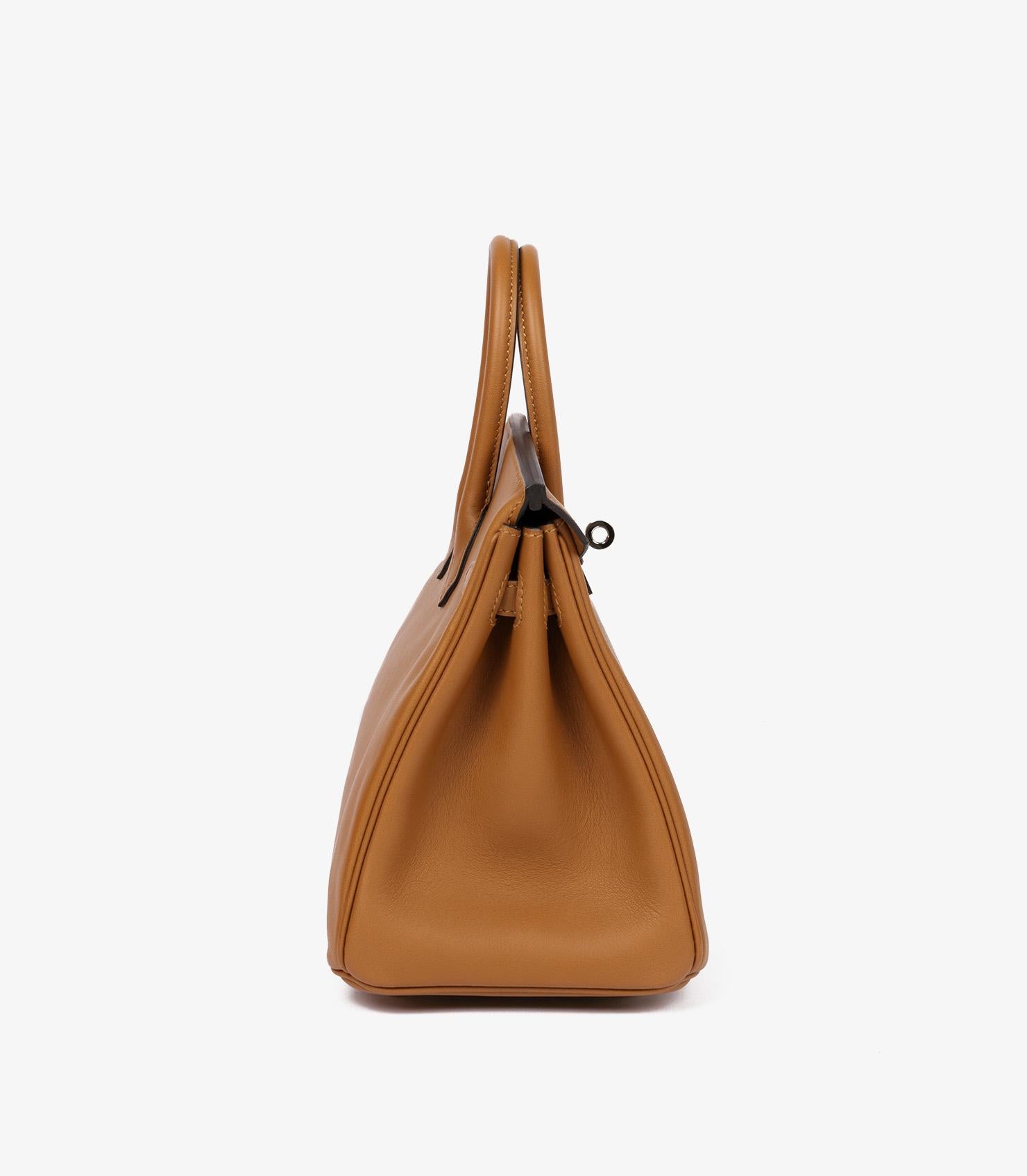 Hermès Bronze Dore Swift Leder Birkin 25cm Retourne (Braun)