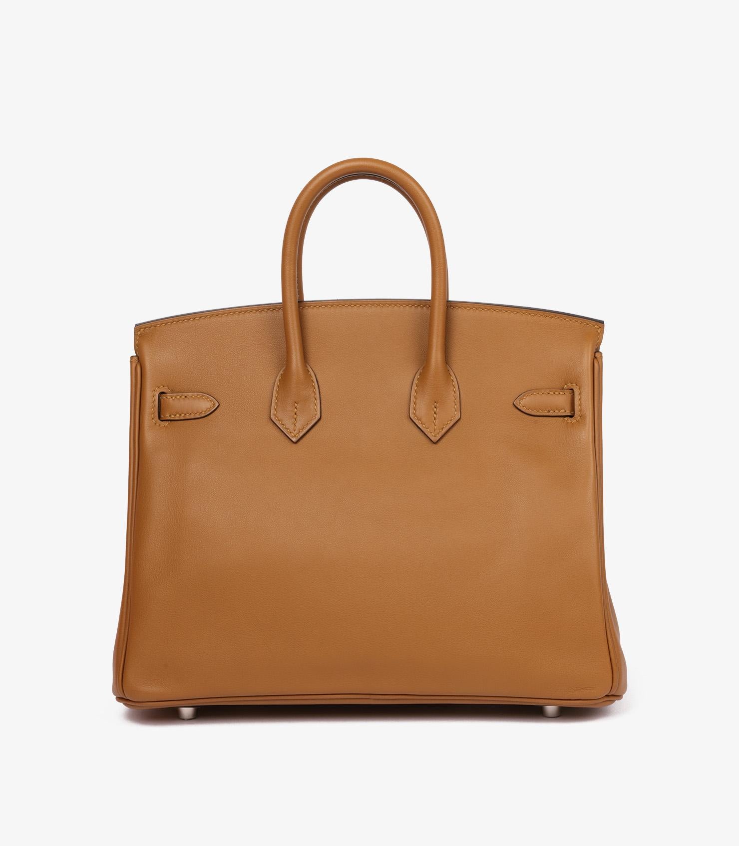 Hermès Bronze Dore Swift Leder Birkin 25cm Retourne für Damen oder Herren