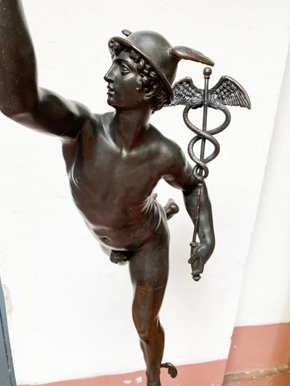 Neoclassical Hermes Bronze Sculpture by Antonio Pandiani from 1800