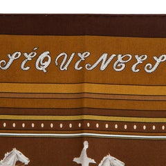 Hermes bronze SEQUENCES 90 silk twill Scarf