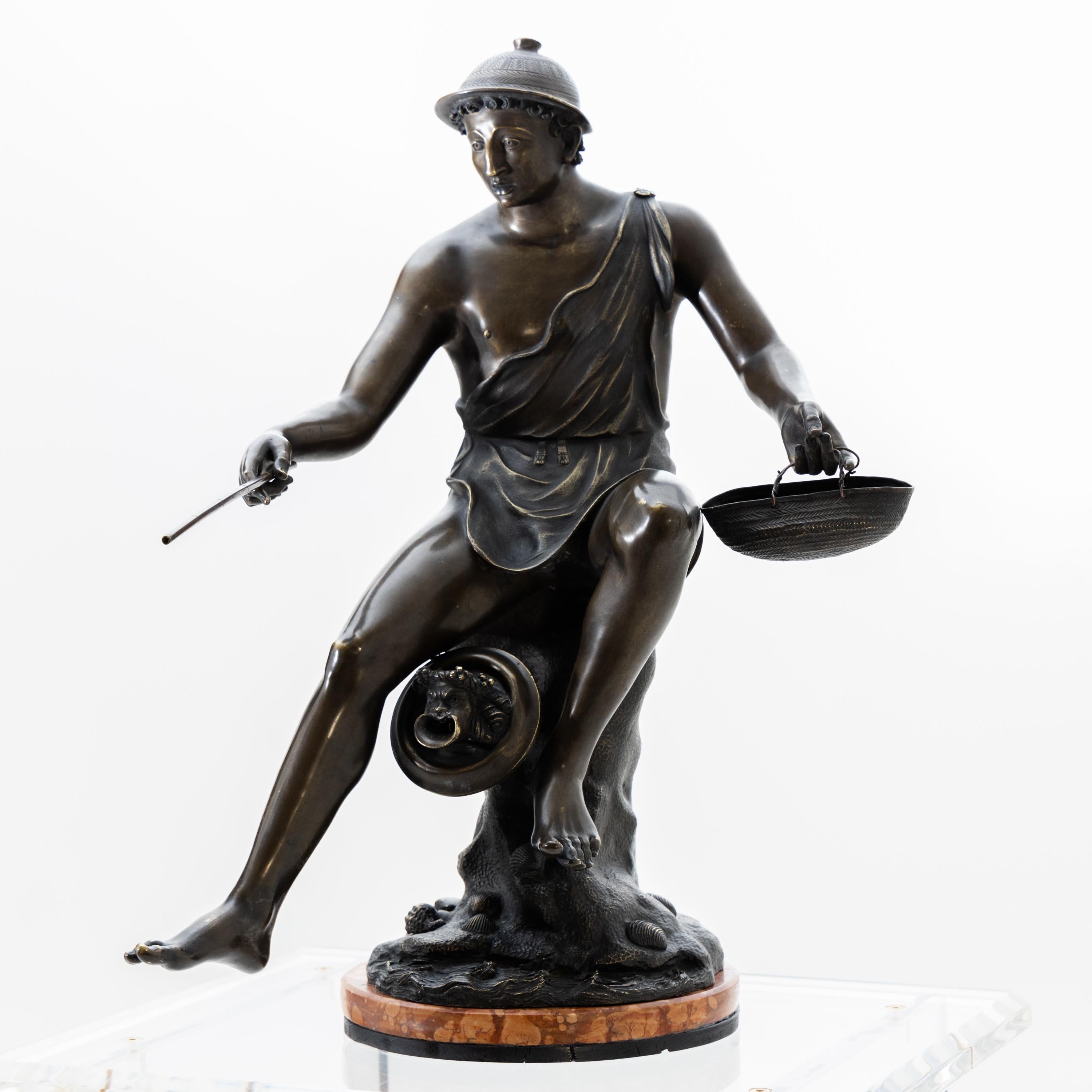 Neoclassical Revival Hermes Bronze, Sig, Sabatino, Italy, 1882 For Sale