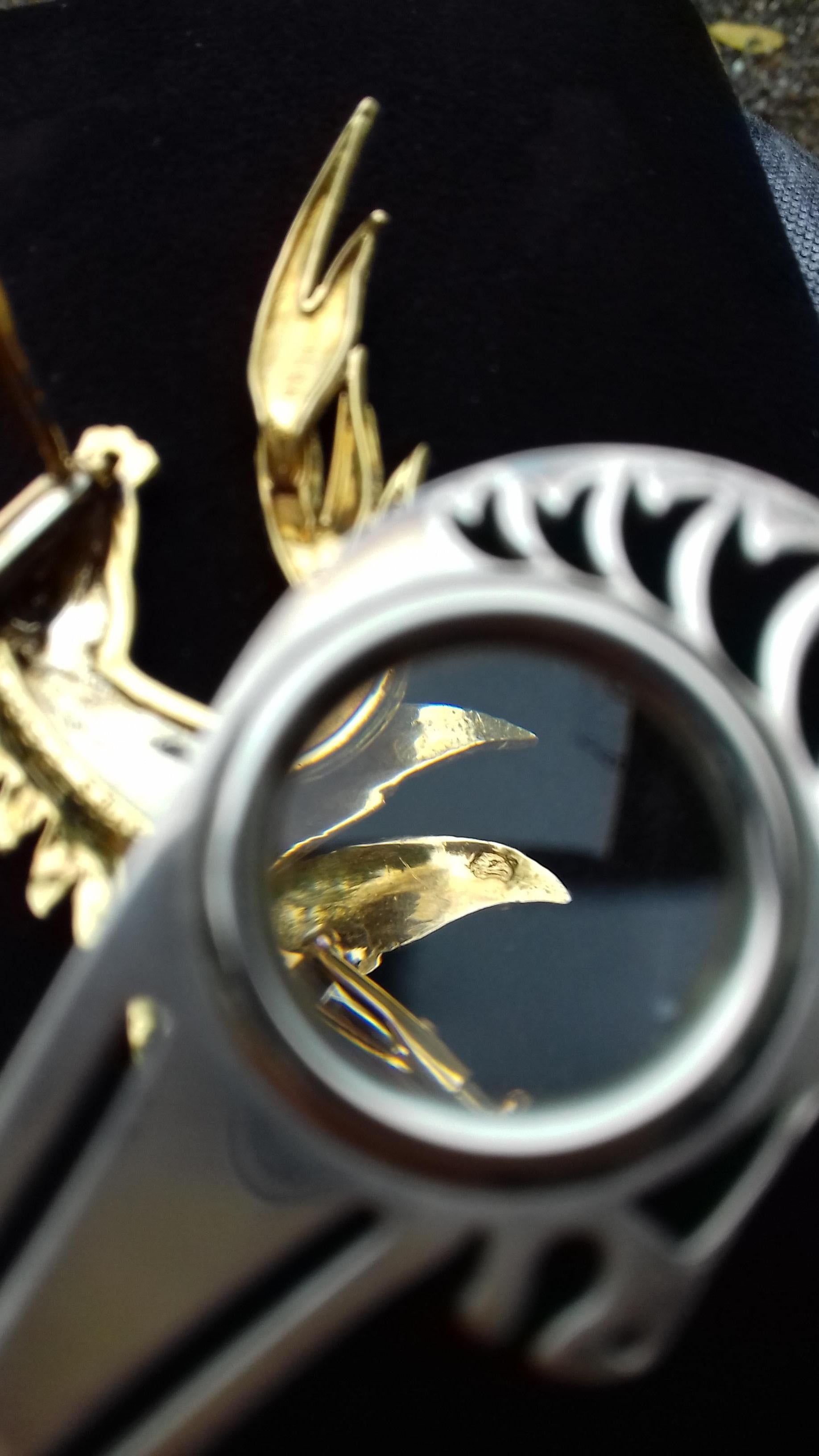 Hermès Brooch In Grey and Yellow Gold Horse Head Numbered Extremely Rare 7