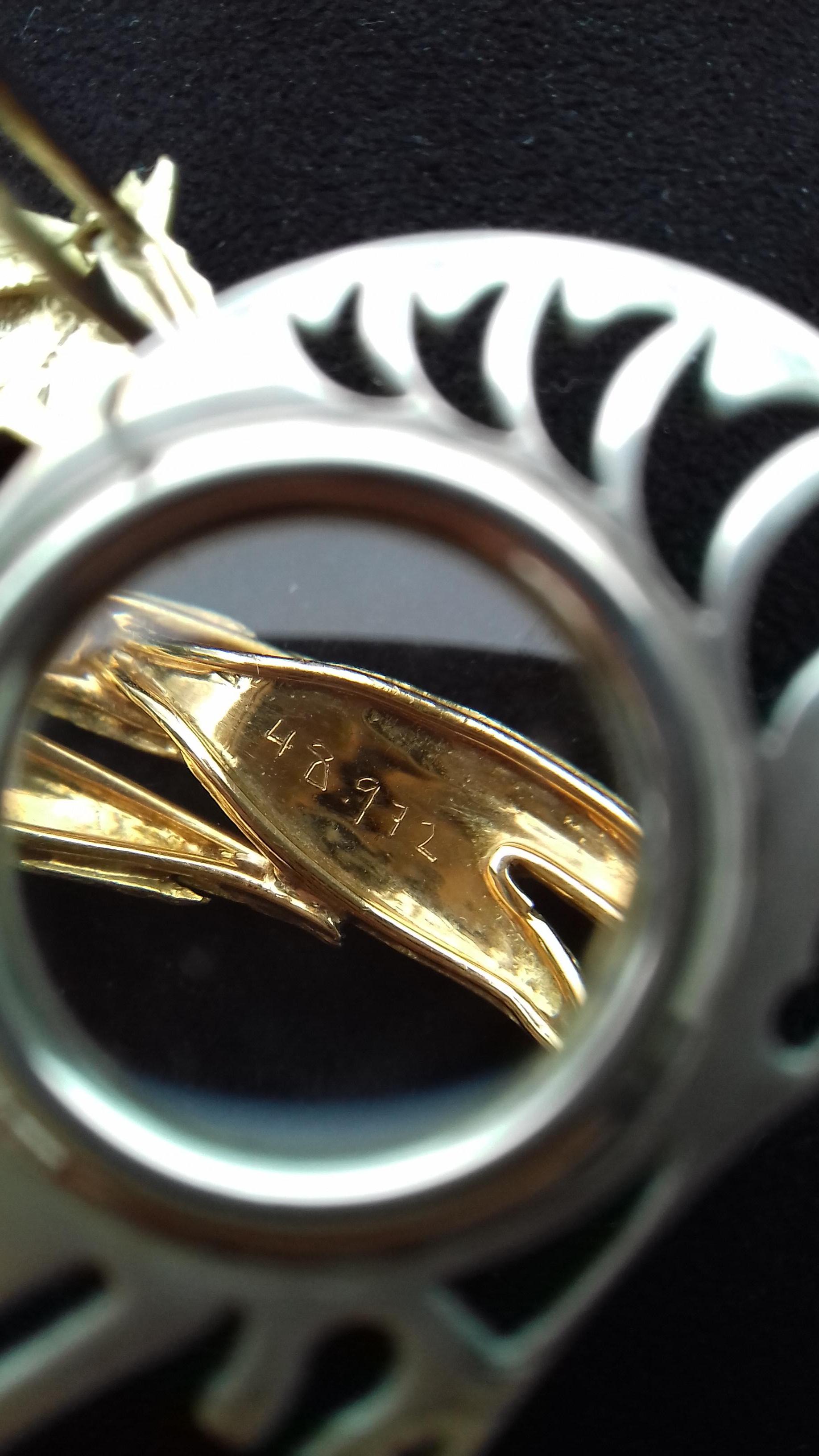 Hermès Brooch In Grey and Yellow Gold Horse Head Numbered Extremely Rare 5
