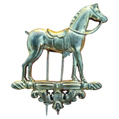 Hermès Brooch Lapel Pin Horse Shaped Golden
