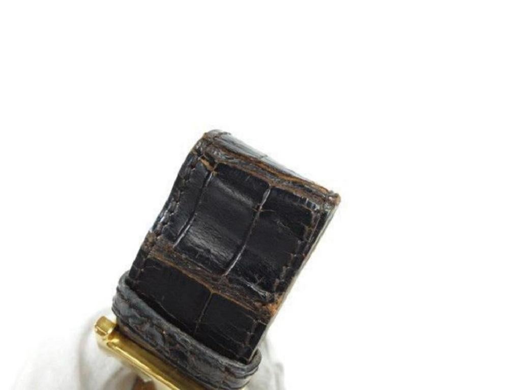 Hermes Brown 32mm Crocodile Reversible H Logo Kit Gold239722 Belt 3
