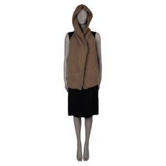 HERMES brown alpaca HOODE Muffler Scarf
