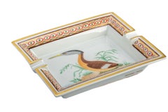 Hermes Brown Bird Porcelain Ashtray