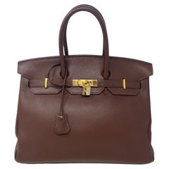 Braune Birkin 35 Tasche von Hermès 