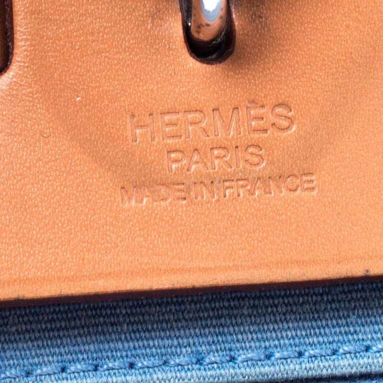 HERMES Herbag Zip 31 2Way Hand Bag Canvas Brown Pegasus Rare