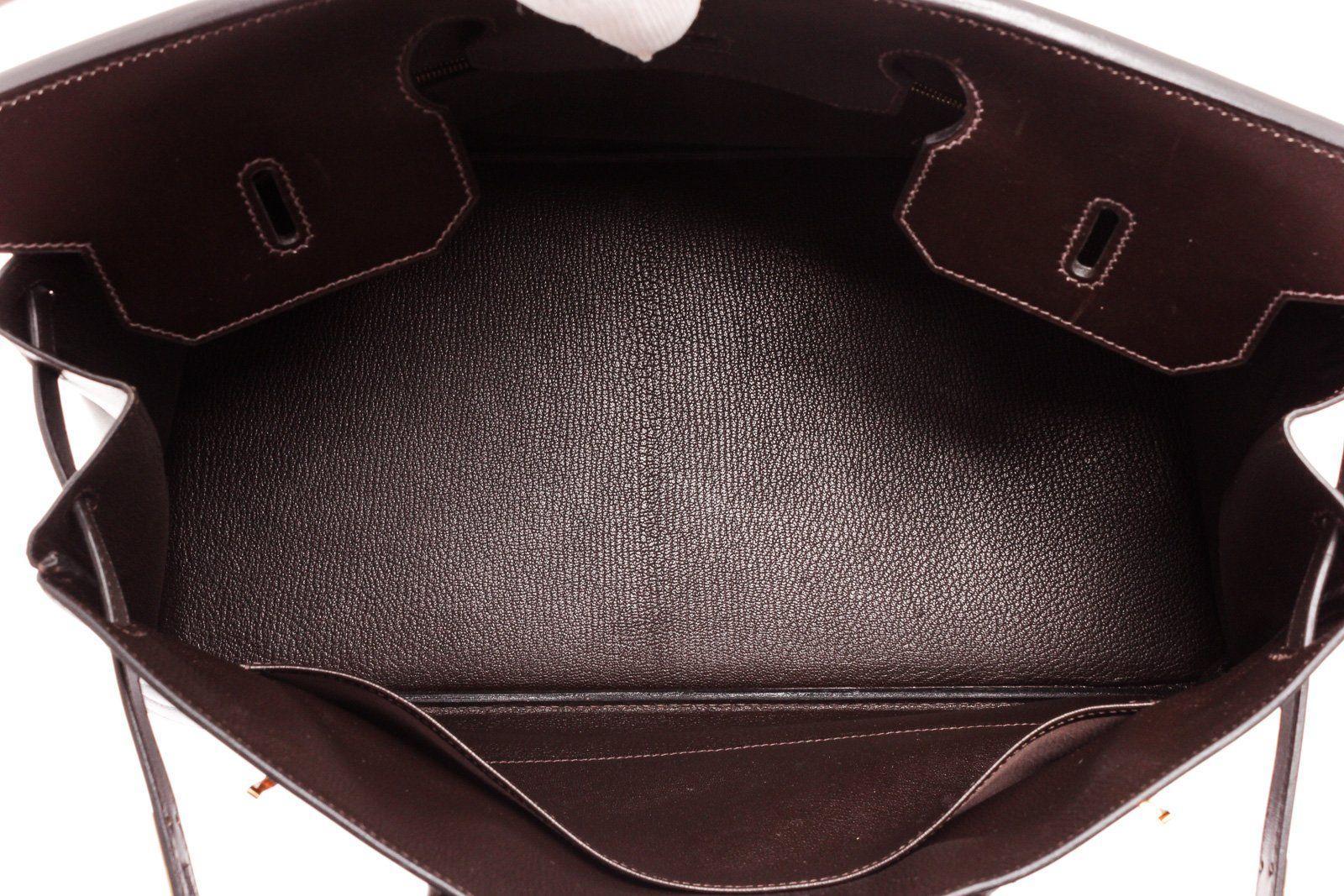 Hermes Brown Box Leather Birkin 40cm Satchel Bag 1