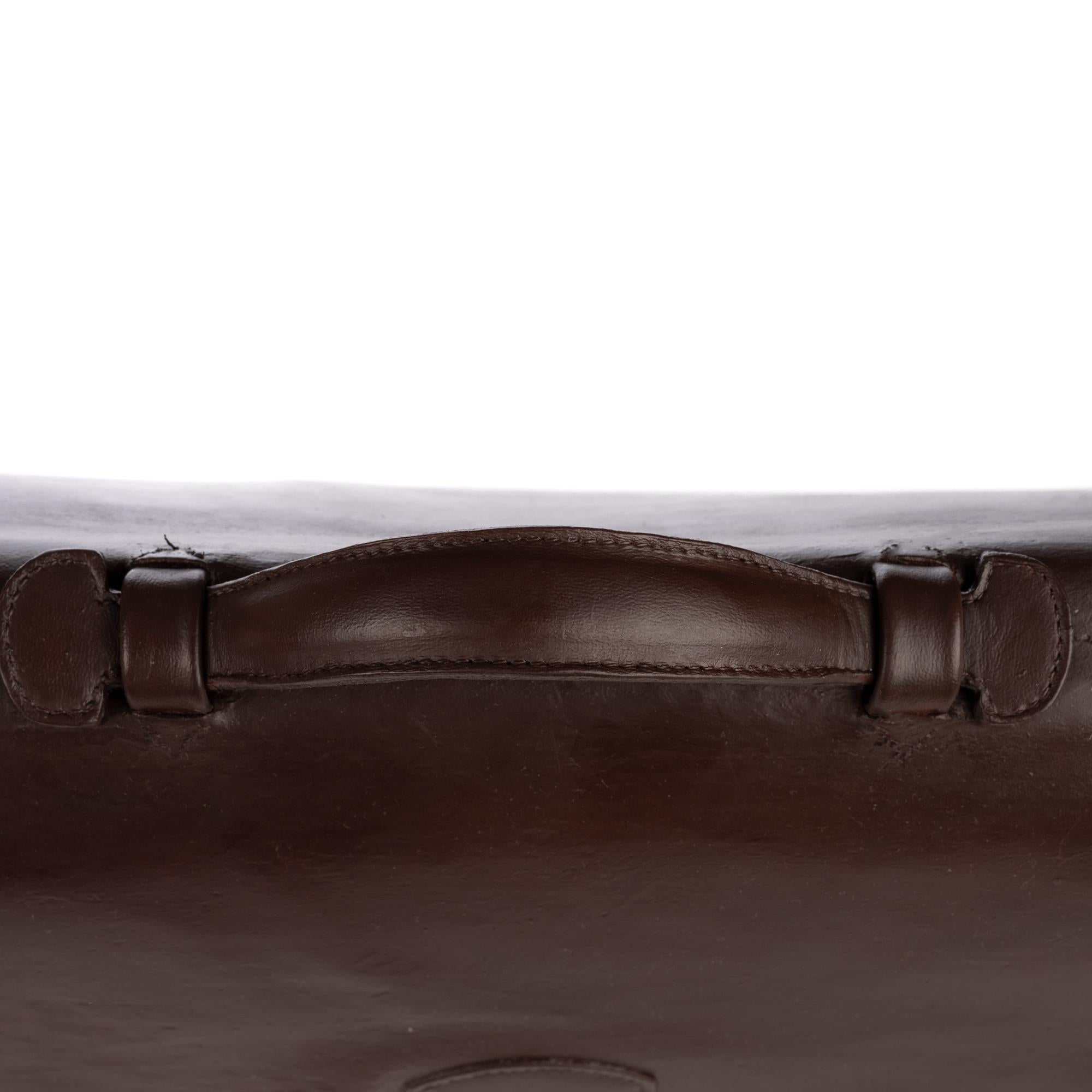 Hermes Brown Box Leather Briefcase 5